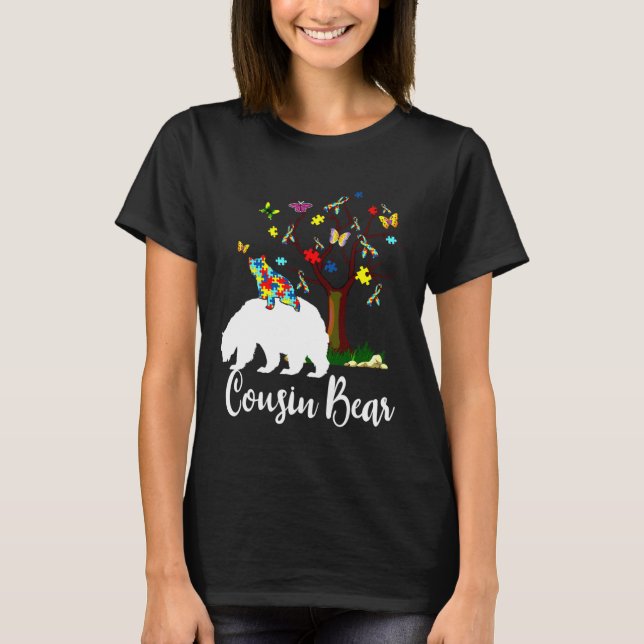 Cousin Bear Autism Awareness Love Support T-Shirt (Front)