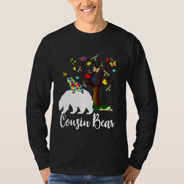 Cousin Bear Autism Awareness Love Support T-Shirt (Front)