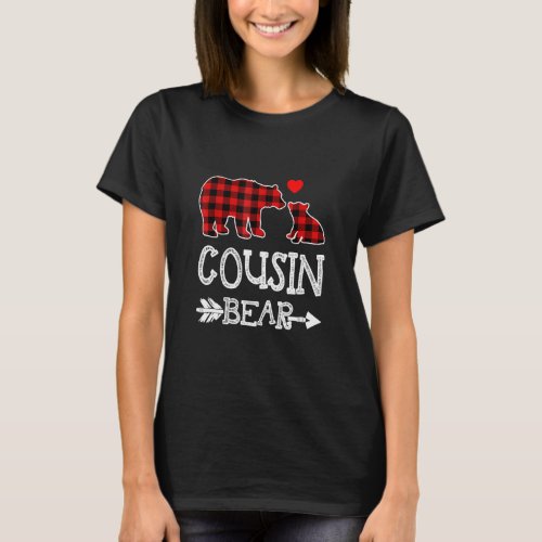 Cousin Bear  Red Buffalo Plaid Grandma Bear Pajama T_Shirt