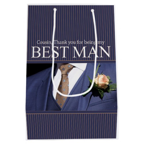 Cousin   best man thank you medium gift bag