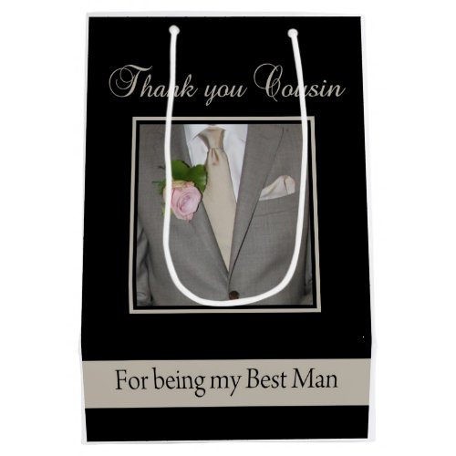 Cousin   best man thank you medium gift bag