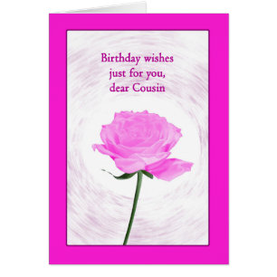 Cousin Birthday Beautiful Pink Rose Cards