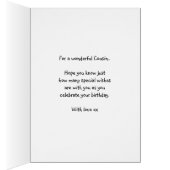 Cousin Birthday Card - Cute Blue Fairy (Inside (Right))