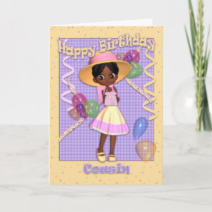 Cousin Birthday Card - Cute Little Girl
