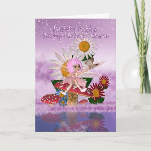 Cousin Birthday Card With Sugar Plum Fairy