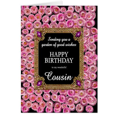 Cousin Birthday Pink Daisies