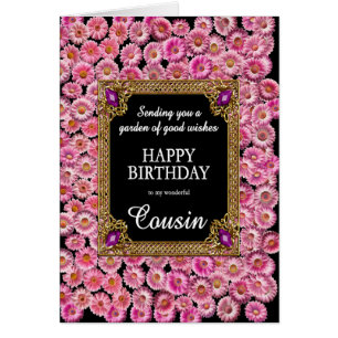 Cousin Birthday Pink Daisies Cards