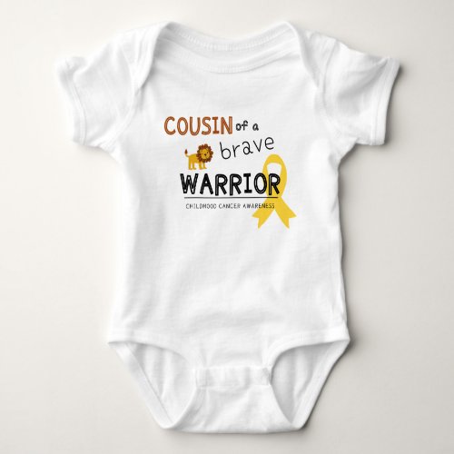 cousin brave warrior lion cancer baby bodysuit