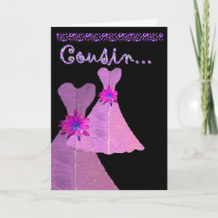COUSIN Bridesmaid Invitation PINK Gown