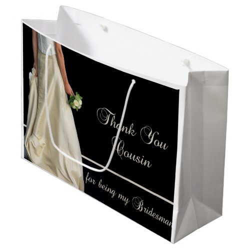 Cousin Bridesman thank you Large Gift Bag