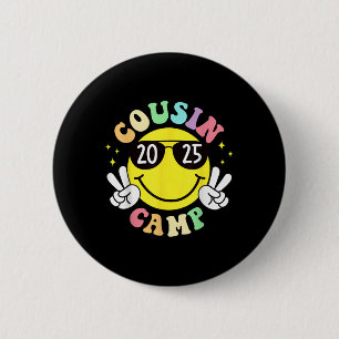 Cousin Camp 2025 Camping Campfire Summer Vacation  Button