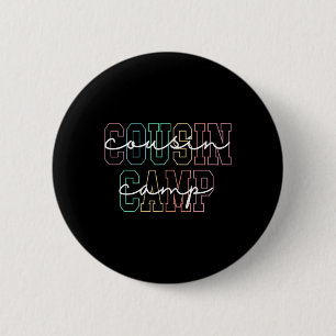 Cousin Camp 2025 Camping Campfire Summer Vacation Button