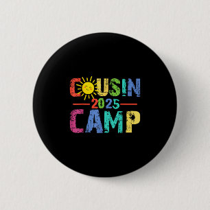 Cousin Camp 2025 Camping Campfire Summer Vacation Button