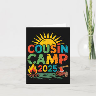 Cousin Camp 2025 Camping Campfire Summer Vacation Card