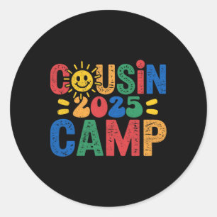 Cousin Camp 2025 Camping Campfire Summer Vacation  Classic Round Sticker
