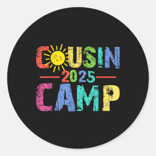Cousin Camp 2025 Camping Campfire Summer Vacation Classic Round Sticker