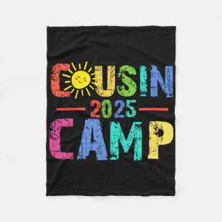 Cousin Camp 2025 Camping Campfire Summer Vacation Fleece Blanket