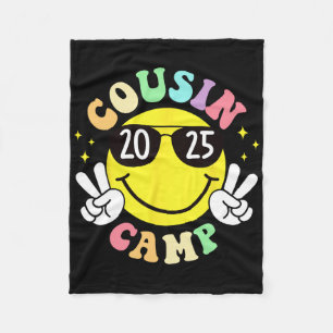 Cousin Camp 2025 Camping Campfire Summer Vacation Fleece Blanket