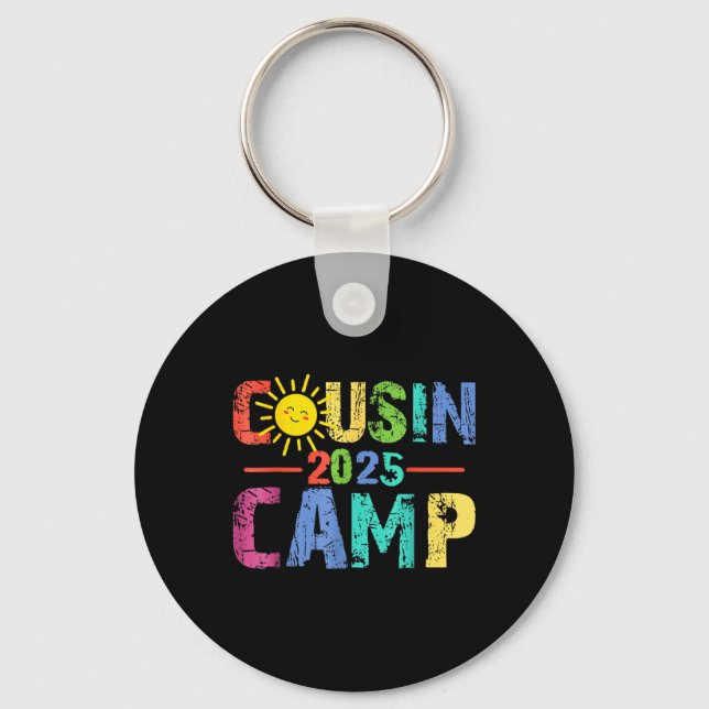 Cousin Camp 2025 Camping Campfire Summer Vacation  Keychain (Front)