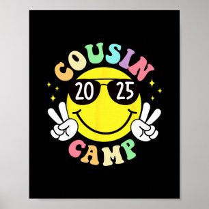 Cousin Camp 2025 Camping Campfire Summer Vacation  Poster