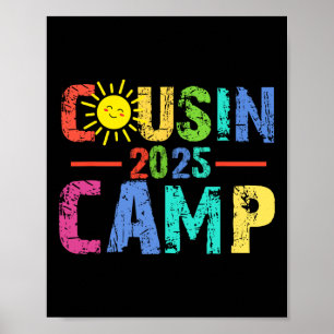 Cousin Camp 2025 Camping Campfire Summer Vacation Poster