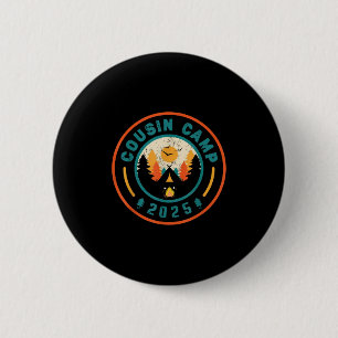 Cousin Camp 2025 Camping Crew Campfire Summer Vaca Button