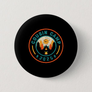 Cousin Camp 2025 Camping Crew Campfire Summer Vaca Button