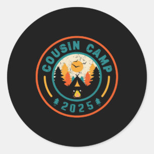 Cousin Camp 2025 Camping Crew Campfire Summer Vaca Classic Round Sticker
