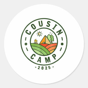 Cousin Camp 2025 Camping Tribe Summer Vacation _1 Classic Round Sticker