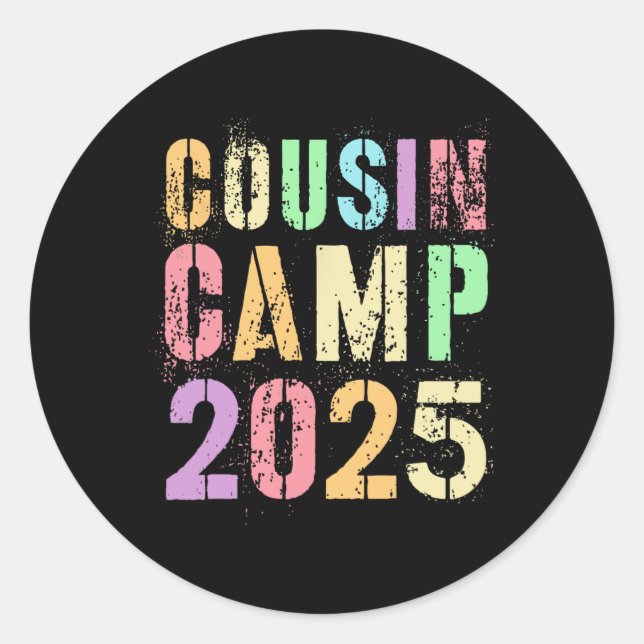 Cousin Camp 2025 Family Vacation Summer Camping Cr Classic Round Sticker (Front)