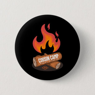 Cousin Camp 2025 Fun Summer Camping Campfire Graph Button