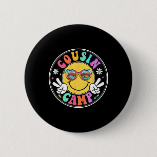 Cousin Camp 2025 Funny Camping Crew Summer Family Button
