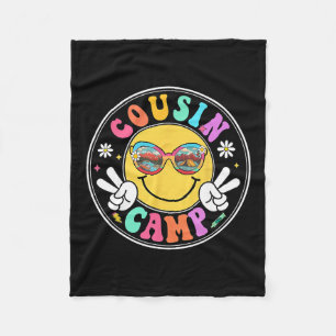 Cousin Camp 2025 Funny Camping Crew Summer Family  Fleece Blanket