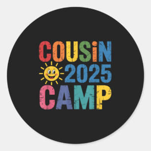 Cousin Camp 2025 Shirt - Colorful Family Reunion S Classic Round Sticker