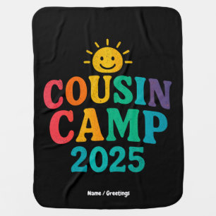 Cousin Camp 2025 Summer Vacation Fun Camping  Baby Blanket