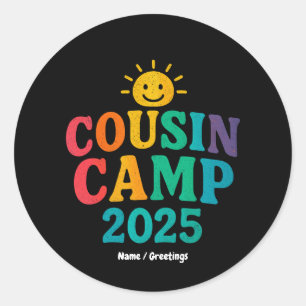 Cousin Camp 2025 Summer Vacation Fun Camping Classic Round Sticker