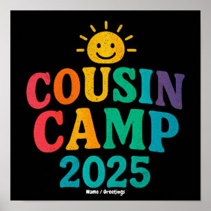 Cousin Camp 2025 Summer Vacation Fun Camping  Poster