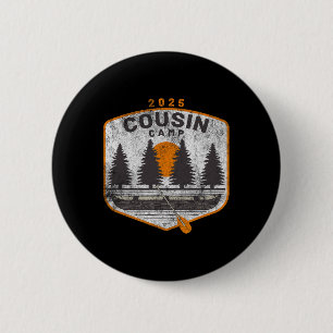 Cousin Camp 2025 Vintage Canoe Art Summer Family C Button