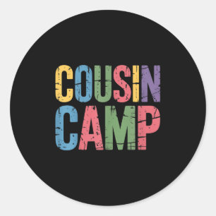 Cousin Camp Pajamas Kids Girls Toddler Matching Classic Round Sticker