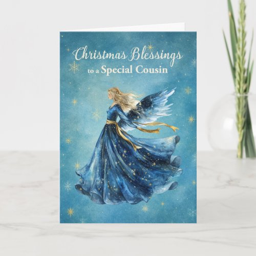 Cousin Christmas Blessings Angel of Light Card