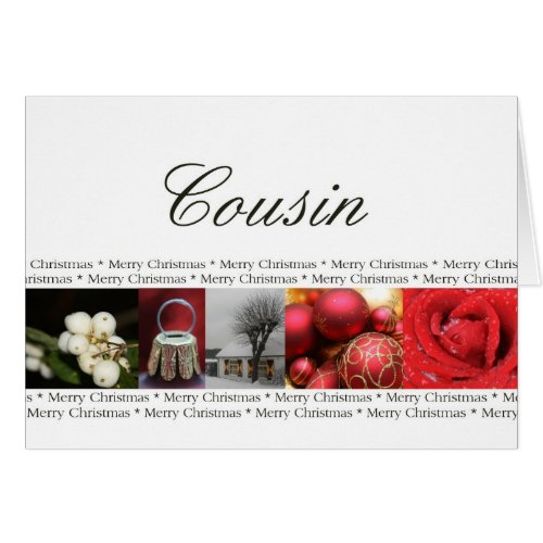 Cousin Christmas red black  white Winter collage