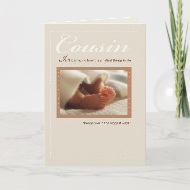 Cousin Congratulations New Baby Feet Card (Front)