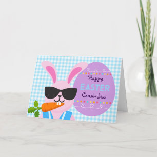 Cousin Cool Easter Bunny and Carrot Card
