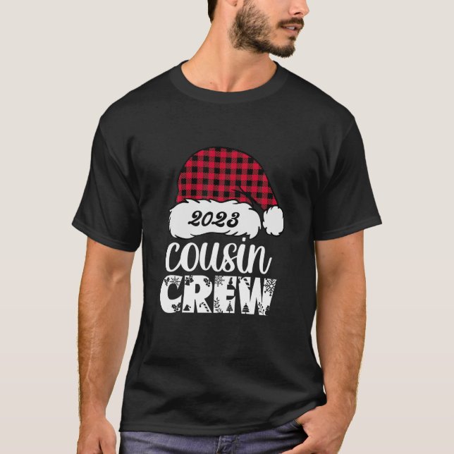 Cousin Crew 2023 Christmas Matching Family Buffalo T-Shirt (Front)