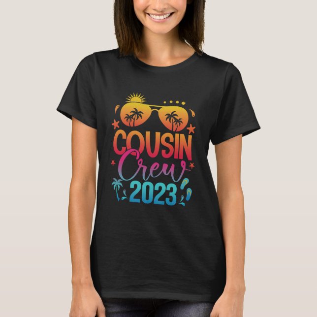 Cousin Crew 2023 Family Summer Vacation Beach Sung T-Shirt (Front)