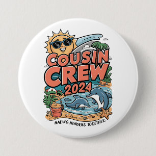 Cousin crew 2024 Summer Vacation Beach Family Trip Button