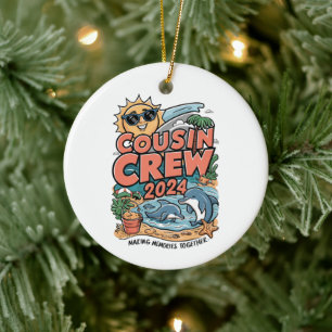 Cousin crew 2024 Summer Vacation Beach Family Trip Ceramic Ornament