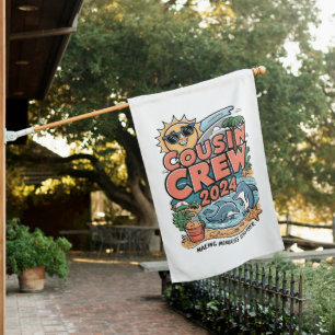 Cousin crew 2024 Summer Vacation Beach Family Trip House Flag