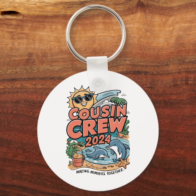 Cousin crew 2024 Summer Vacation Beach Family Trip Keychain (Front)