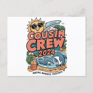 Cousin crew 2024 Summer Vacation Beach Family Trip Postcard